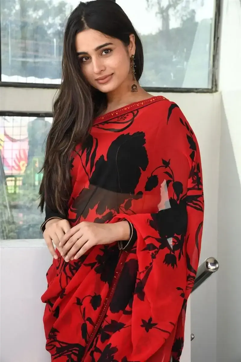 Beautiful Indian Actress Ayesha Khan in Red Saree